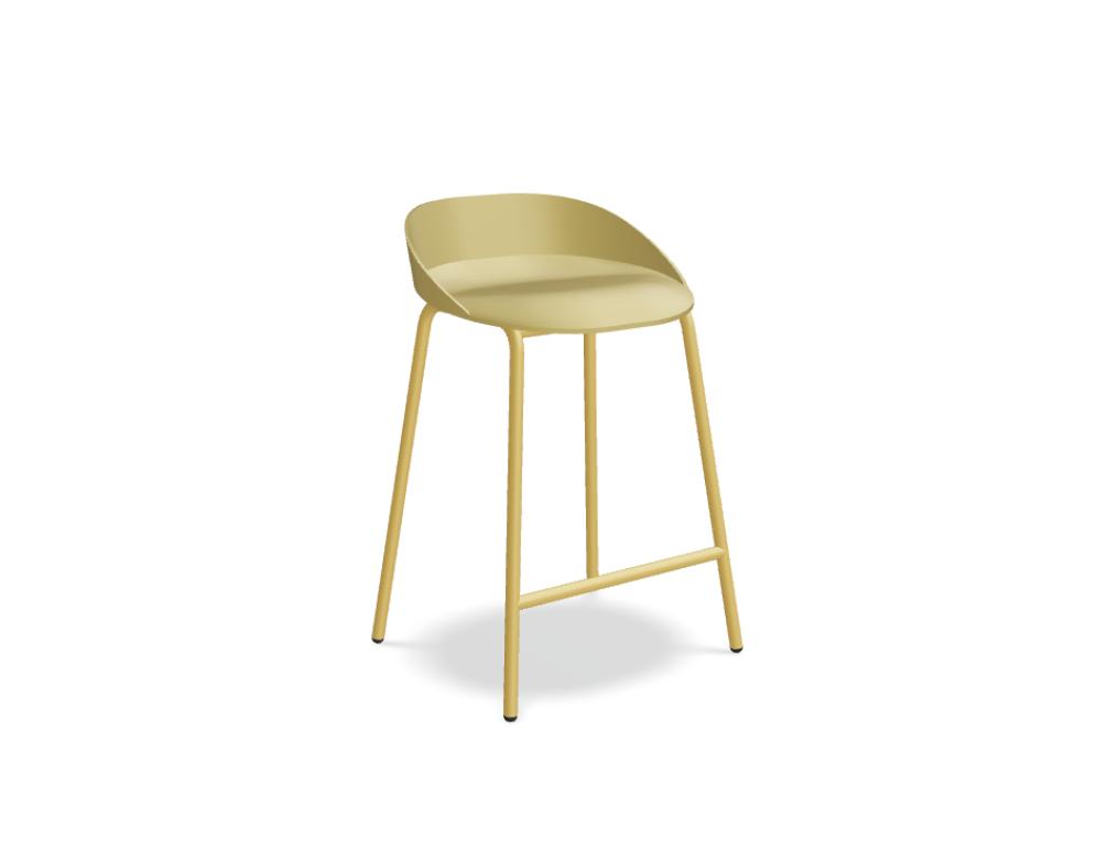 high stool plastic -  TEAM - stool; seat - polyurethane; base - 4-legged, powder coated steel, polypropylene feet