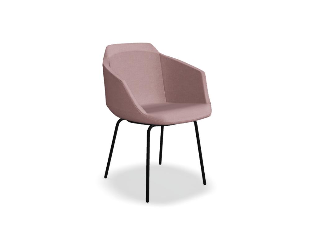chaise 4 pieds -  ULTRA - chaise tapissée sans coussin; pied - 4-pieds - métal finition peinture poudre époxy, patins en polypropylene