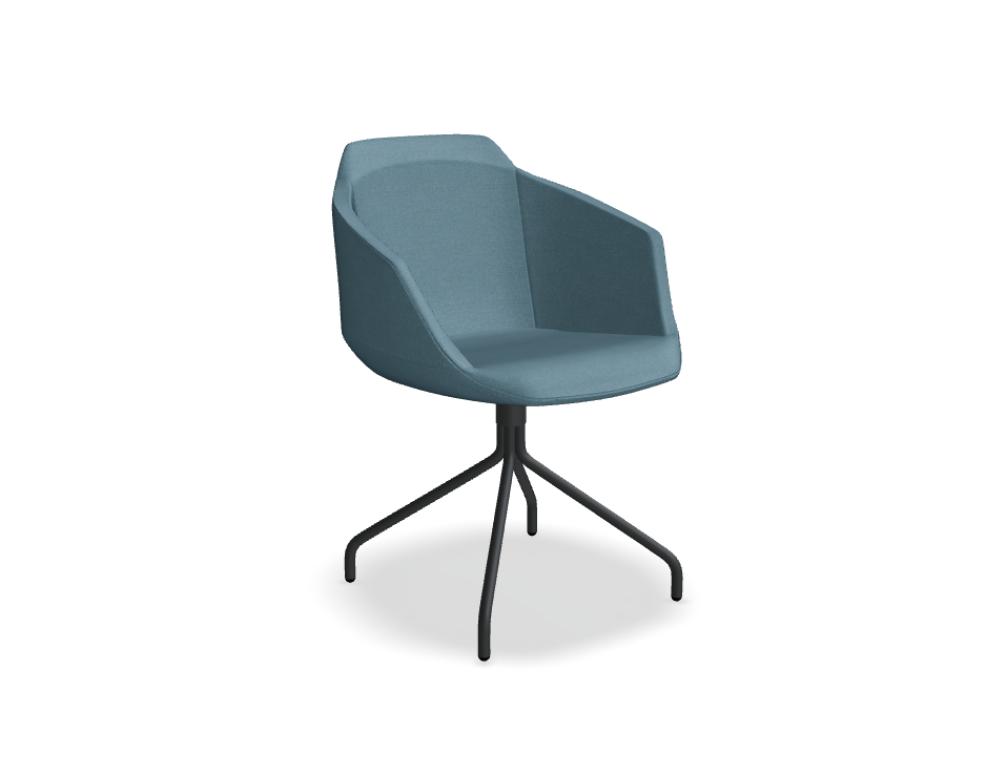 chair swivel base -  ULTRA - upholstered seat without cushion; base - 4-star - powder coated steel, polypropylene feet; swivel seat - 360°