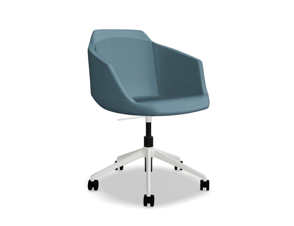 sedia regolabile in altezza -  ULTRA - seduta imbottita senza cuscino; base - 5 razze in alluminio, altezza regolabile; sedile girevole - 360°
