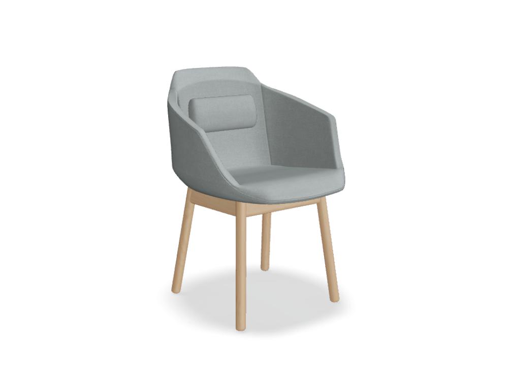 Stuhl mit Holzgestell -  ULTRA - gepolsterter Sitz mit Kissen;  4 Holzbeine