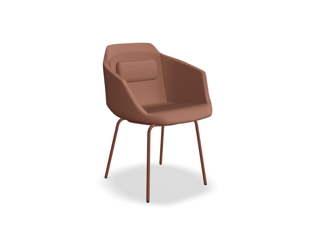 Stuhl 4-Bein-Gestell  -  ULTRA - Polstersitz; 4-Fuß - Metall, pulverbeschichtet; Füßchen aus Polypropylen