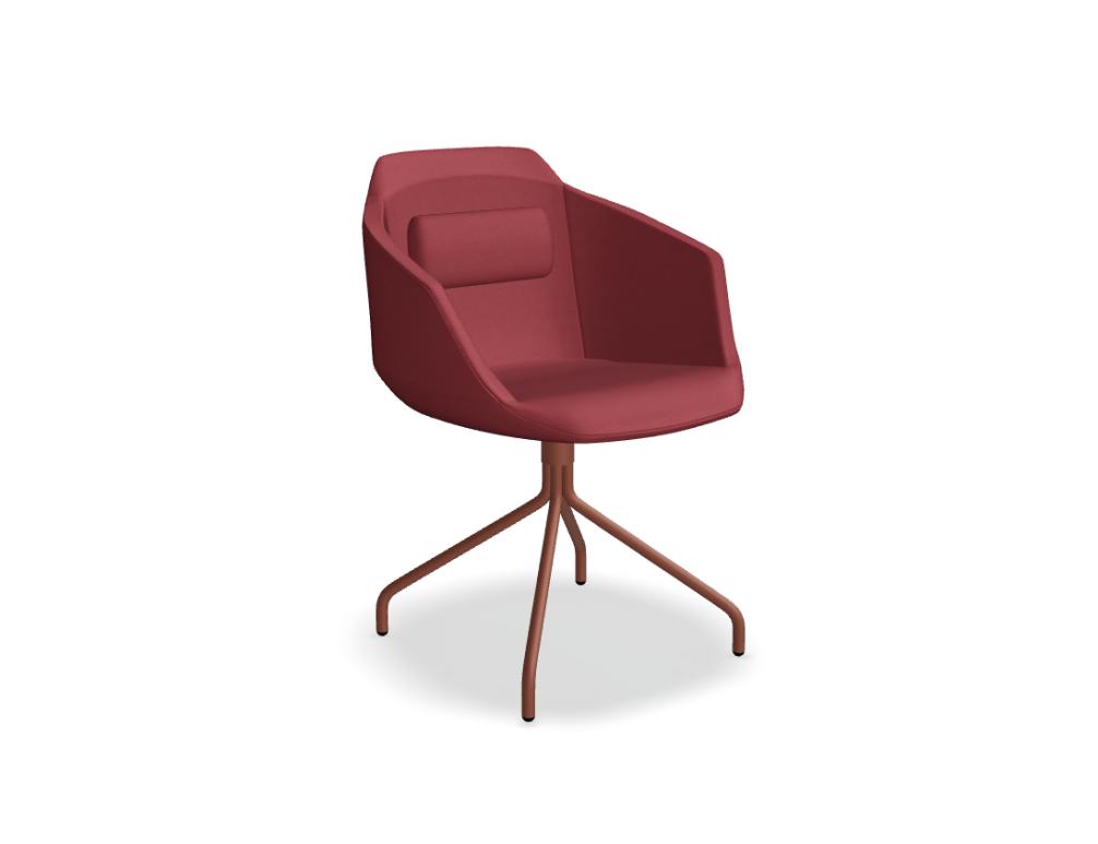 silla con base giratoria -  Ultra: asiento tapizado giratorio a 360? con base de cuatro patas de metal lacado en estrella y pies de polipropileno