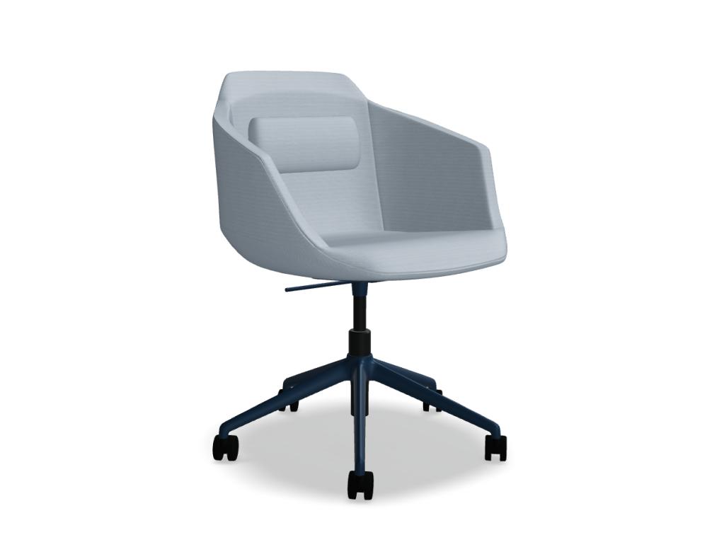 sedia regolabile in altezza -  ULTRA - seduta imbottita con cuscino; base - 5 razze in alluminio, altezza regolabile; sedile girevole - 360°