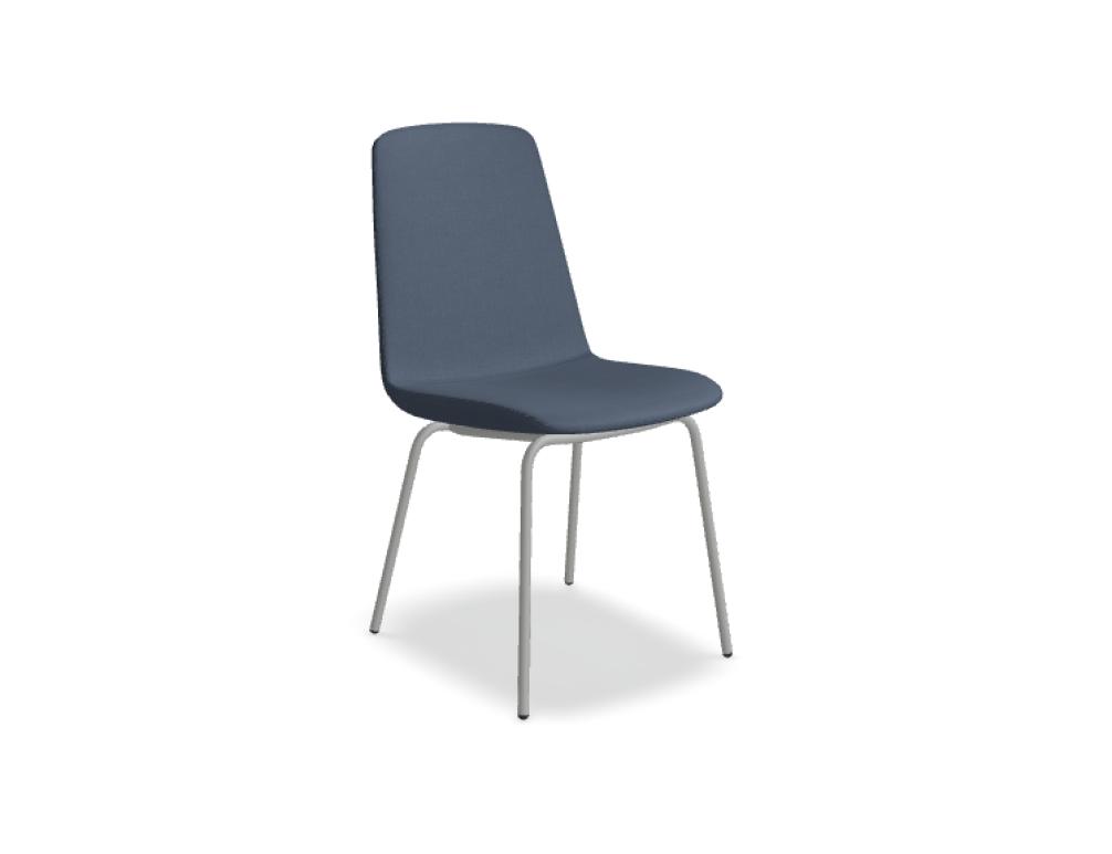 silla con base de cuatro patas -  Ulti: asiento tapizado con base de cuatro patas de metal lacado y pies de polipropileno