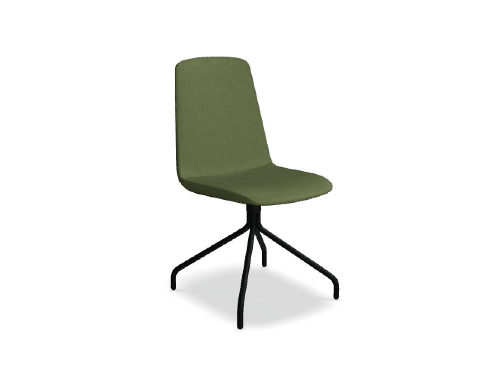 Stuhl Drehbasis -  ULTI - Polstersitz; 4-Sternfuß - Aluminium, pulverbeschichtet; Füßchen aus Polypropylen ; Drehsitz - 360°