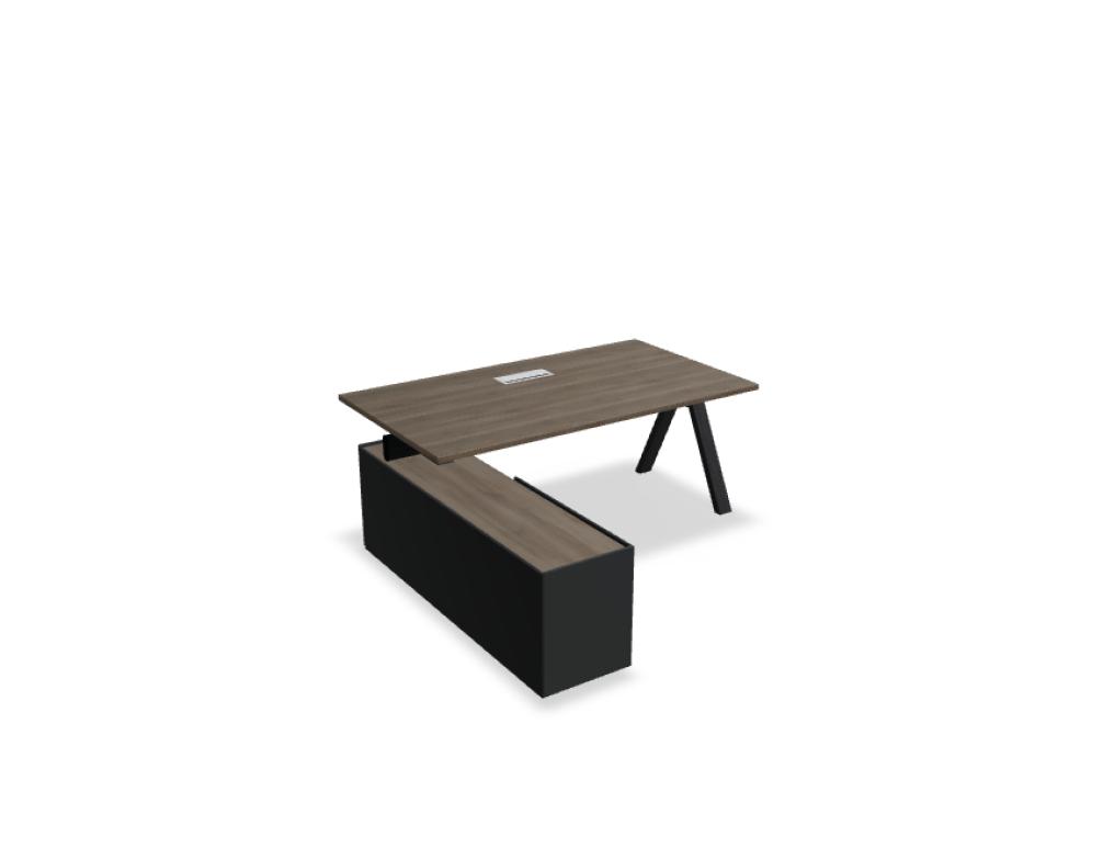 executive desk -  VIGA M - desk with manager storage; melamine top; tabletop 25 mm