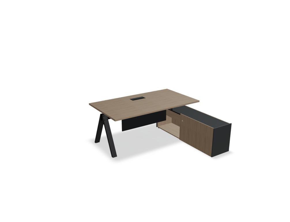 executive desk -  VIGA M - desk with manager storage; melamine top; tabletop 25 mm