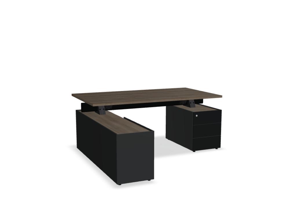 executive desk with storage and pedestal -  VIGA M - desk with menager storage, supported on pedestal - pedestal with access from both sides